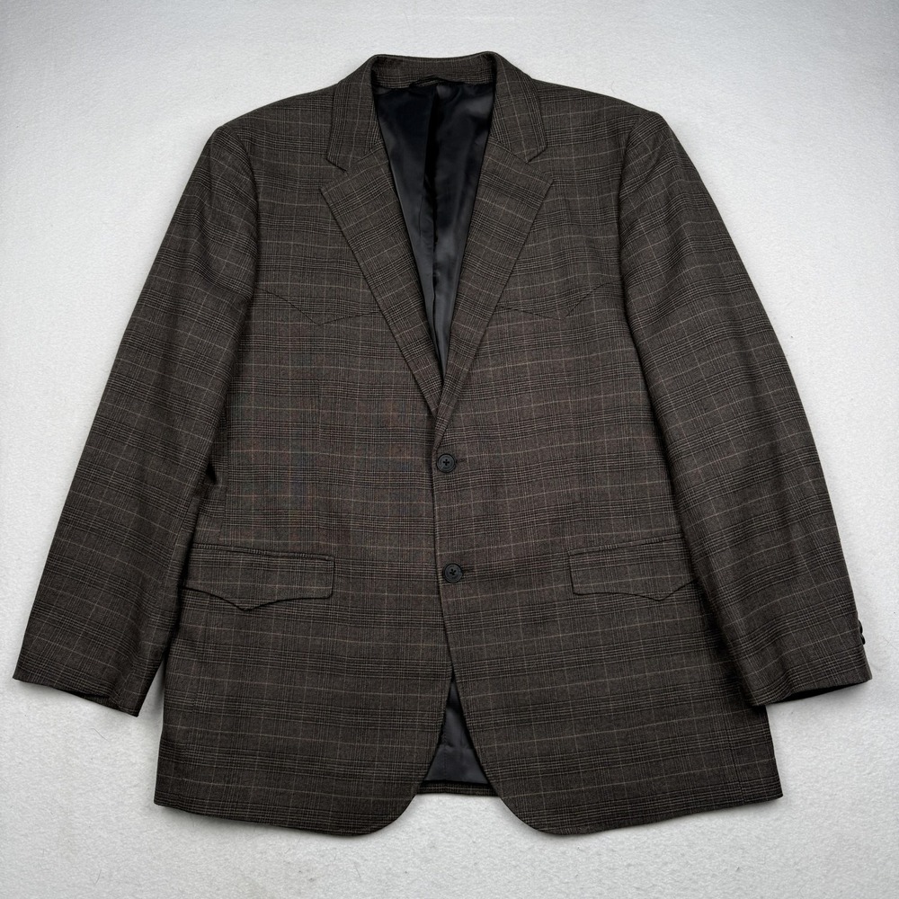 Cody James Sport Coat Mens 42R Brown Plaid Stretch Two Button Blazer Kentucky